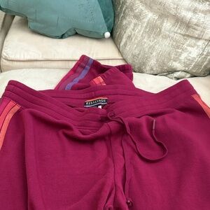 P.J. Salvage Burgundy Joggers with Stripes